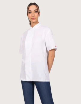 Unisex White Short Sleeve Chef Jacket "100 Grams"