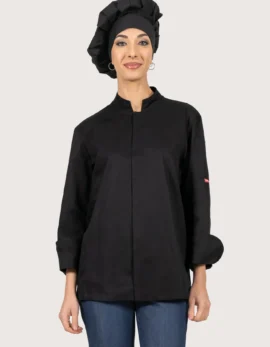 Chef Jacket Black Unisex in Cotton "100 Grams"