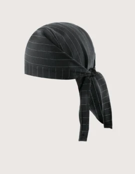 Bandana "Aspen" in tessuto gessato nero 2 pz