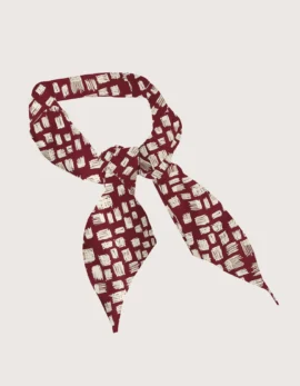 Wine Red Patterned Catering Handkerchief (Pack of 3)
