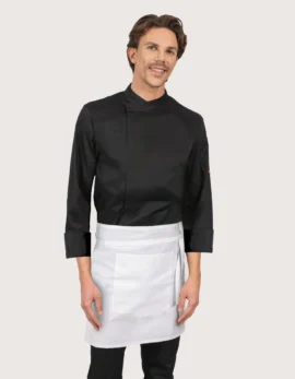 Grembiule cucina "Barton" bianco corto in cotone 2 pz