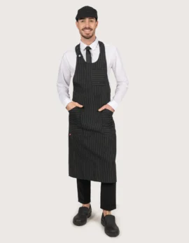 Grembiule lungo tessuto gessato "Bistrot"