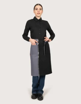 Coppia di grembiuli medi "Cardiff" grigio & nero