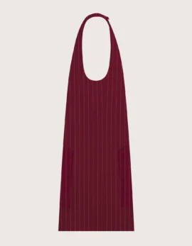 Grembiule "Cipro" con pettorina "gessato nero / bordeaux"