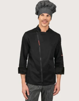 Unisex Black Chef Jacket with Quick Zip "Fast"