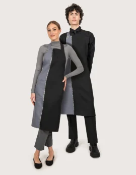 Grembiule con pettorina "Imperial" grigio & nero