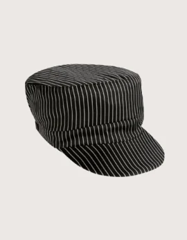 Chef hat "Liam" fabric "black pinstripe" 2 pcs