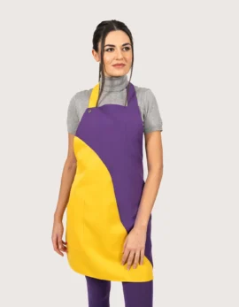 Grembiule "Madeira" con pettorina viola & giallo