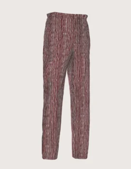 Pantaloni cuoco "Milton" fantasia riga bordeaux