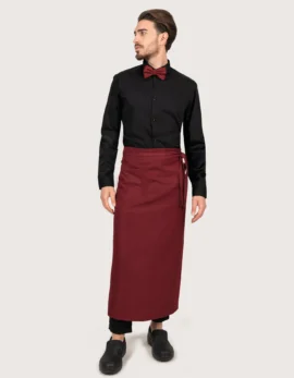 Grembiule "Nizza" lungo bordeaux gessato o tinta unita 2 pz