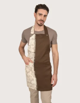 Grembiule con pettorina "Oslo" fantasia "Caffe &  Crepes"