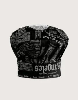 Chef Hat “Palmas” – “Newspaper” Pattern (2 pcs)