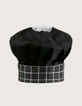 Chef Hat “Palmas” – “Black with White Checks” Pattern (2 pcs)