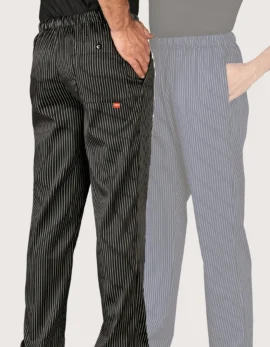 Unisex Chef Pants "Sirio" Black Pinstripe