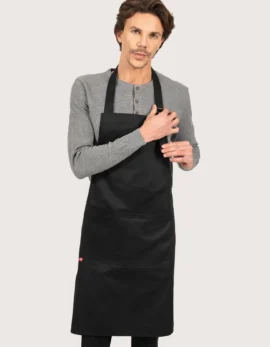 Grembiule nero con pettorina regolabile con fibbia "Tiffany"