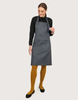 Grembiule grigio con pettorina regolabile con fibbia "Tiffany"