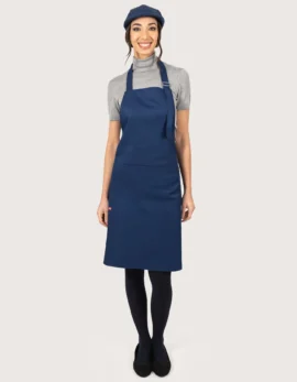 Grembiule blu con pettorina regolabile con fibbia "Tiffany"