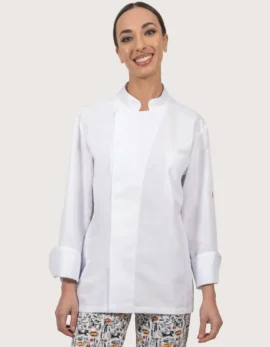 Giacca bianca chef unisex in microfibra “Victor”