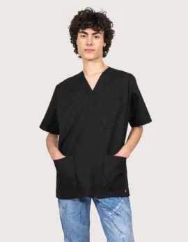 Short-sleeve scrub top "Zeus" black