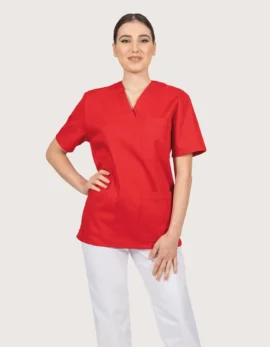 Short-sleeve scrub top "Zeus" red