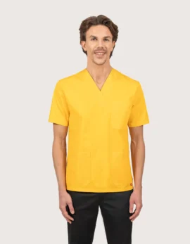Short-sleeve scrub top "Zeus" yellow