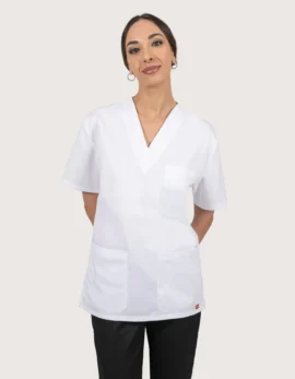 Short-sleeve scrub top "Zeus" white